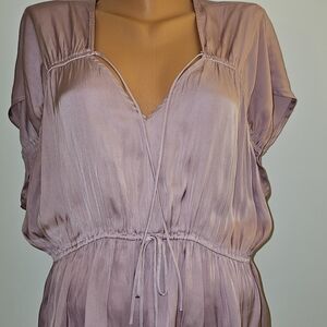 Women's Lavender Tie-Waist V-Neck Top